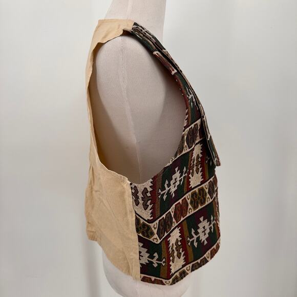 New Frontier Vintage Multicolor Southwestern Vest Size X-Large - Picture 5 of 9